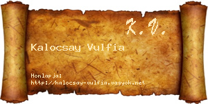 Kalocsay Vulfia névjegykártya